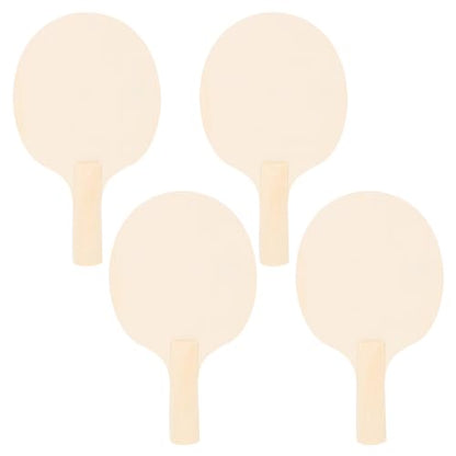 GALPADA 4Pcs DIY Table Tennis Paddle Blanks Unpainted Rackets for Creative Projects Versatile Use with Colors Designs