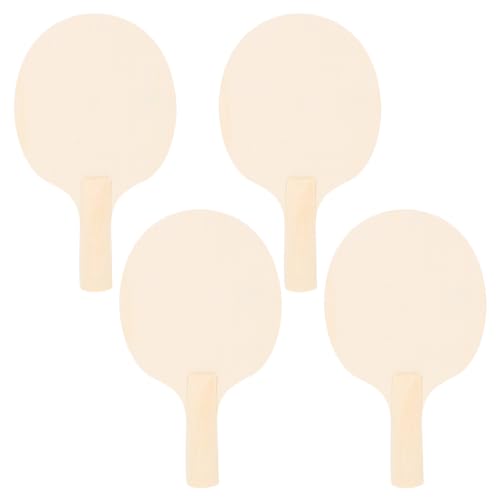 DIY Table Tennis Paddle Blanks 4 Pack Unpainted Wooden Rackets for Kids and Adults Paintable Blank Table Tennis Paddles for Craft and Sports