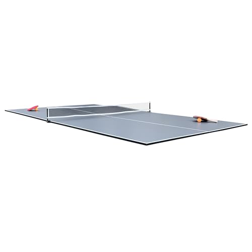 RACK Virgo Table Tennis Conversion Top for Billiard/Pool Table 4 Piece– Indoor Ping Pong Tabletop - color: Gray