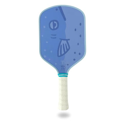 Funny Pickleball Paddles | USAPA Approved Paddle | T700 Carbon Fiber Surface | Propropylene Honeycomb Core | Non-Slip Cushion Grip | Single Paddle | High Grit & Spin | Fun Design - color: Fish