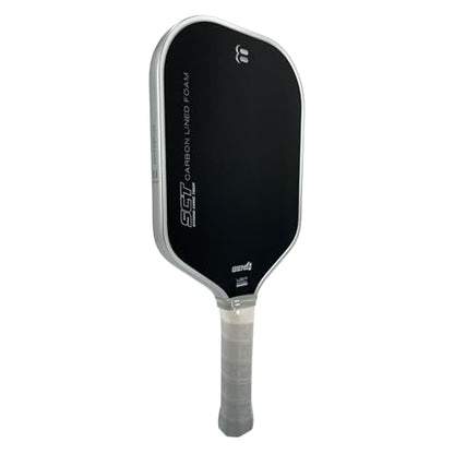 SCT Foam Elongated Pickleball Paddle - T700 Raw Carbon Fiber | Special Carbon-Lined Foam Power Core | Unmatched Power & Reach | Silver Electroplated Edge Guard | Performance Gradient Grip