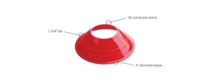 Kwik Goal Mini Disc Cones, Pack of 25 - color: Red