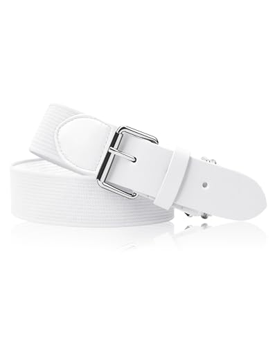 STELLE Baseball/Softball/Fastpitch Belt Girls Sports Elastic Adjustable Boys Uniform Belts Youth and Adult Sizes - color: White, size: Youth