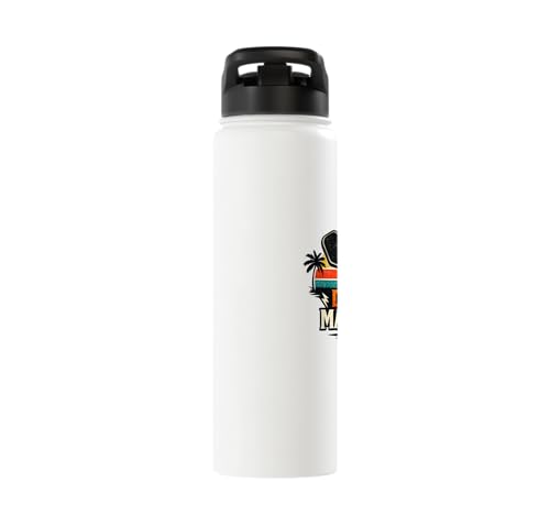 Dink Master Funny Pickleball Player Paddle Sports Stainless Steel Insulated Water Bottle - color: White