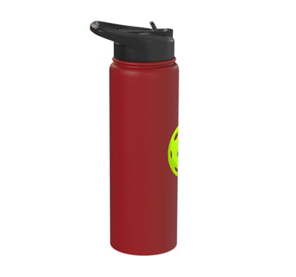 Pickleball: Dinking Buddy Stainless Steel Insulated Water Bottle - color: Red