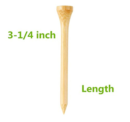 250 or 18 Pcs Professional Bamboo Golf Tees 2-3/4 Inch or 3-1/4 Inch - Stronger Than Wooden Golf Tee Biodegradable & Less Friction