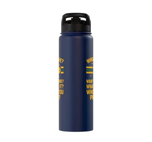 Funny Pickleball Paddle Whose Serve? What's The Score? What Stainless Steel Insulated Water Bottle - color: Navy Blue