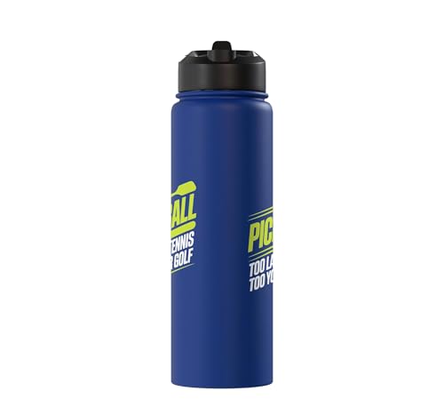 Pickleball Player Too Lazy For Tennis Too Young For Golf Stainless Steel Insulated Water Bottle - color: Royal Blue
