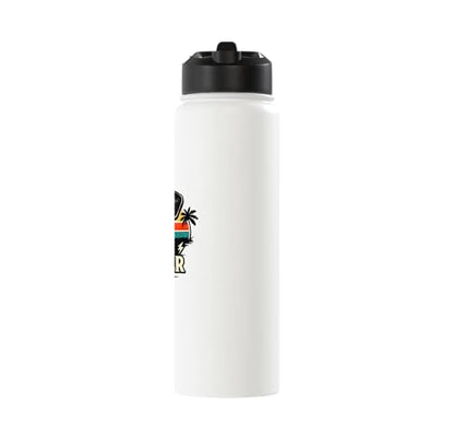 Dink Master Funny Pickleball Player Paddle Sports Stainless Steel Insulated Water Bottle - color: White