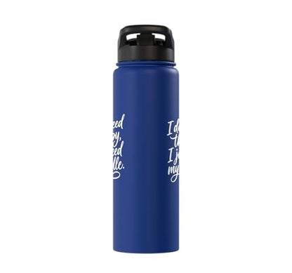I don't need therapy, I just need my paddle. Pickleball game Stainless Steel Insulated Water Bottle - color: Royal Blue