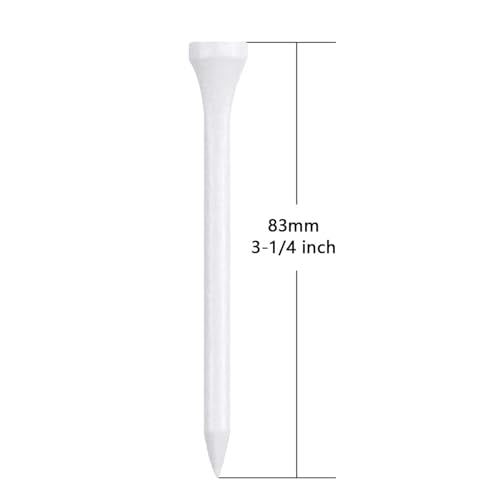 Wooden Golf Tees 3-1/4", 2-3/4", 1-1/2" Available,100 Count (Natural Color, White, Black, Blue, Red, Pink) - color: White, size: 3 1/4 inch
