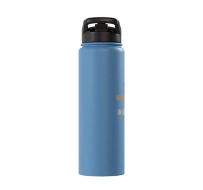 Whose Serve What's the Score Funny Pickleball Questions Stainless Steel Insulated Water Bottle - color: Light Blue