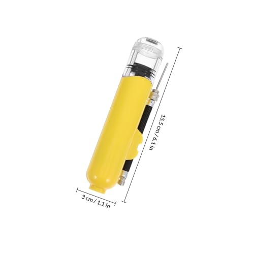 Mini Sports Ball Pump with Needle, Hand Air Pump for Basketball, Soccer, Volleyball, Portable Inflator for Swim Rings, Yellow