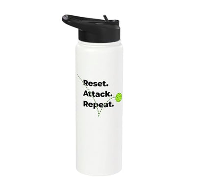 Reset Attack Repeat Competitive Pickleball Accessories Stainless Steel Insulated Water Bottle