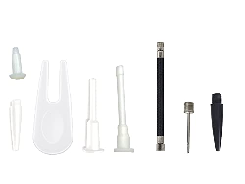 Exercise Ball Plug Replacement Kit with Needle, Nozzle, and Rubber Hose for Yoga, Pilates, Soccer, Basketball, Volleyball - 8 Pieces