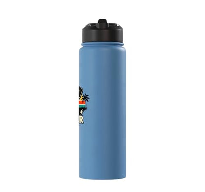 Dink Master Funny Pickleball Player Paddle Sports Stainless Steel Insulated Water Bottle - color: Light Blue