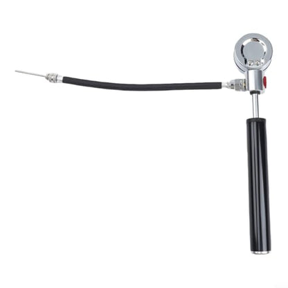 Portable Bike Pump, Aluminum Alloy Tire Inflator with Pressure Gauge, for American and Valves, Basketball Needle Included - size: Basketball model