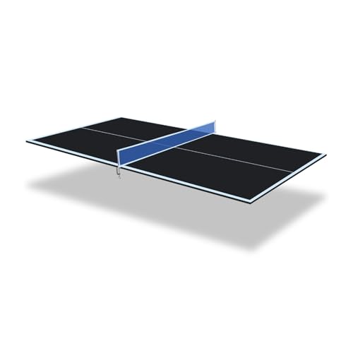 71" Foldable Table Tennis Conversion Top with Net - 12mm MDF Ping Pong Table Top with Pre-Assembled Design - Portable Indoor Game Table with EVA Foam Pads