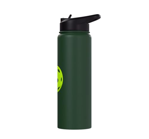 Pickleball: Dinking Buddy Stainless Steel Insulated Water Bottle - color: Dark Green