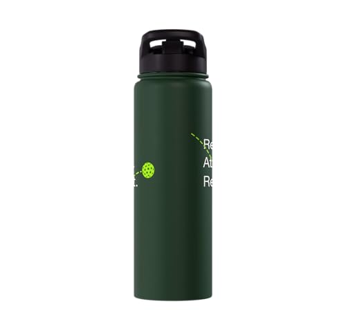 Reset Attack Repeat Competitive Pickleball Accessories Stainless Steel Insulated Water Bottle - color: Dark Green