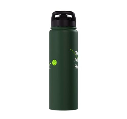Reset Attack Repeat Competitive Pickleball Accessories Stainless Steel Insulated Water Bottle - color: Dark Green