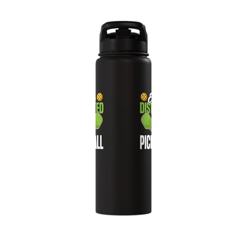 Funny Pickleball Paddle Easily Distracted By Pickleball Stainless Steel Insulated Water Bottle