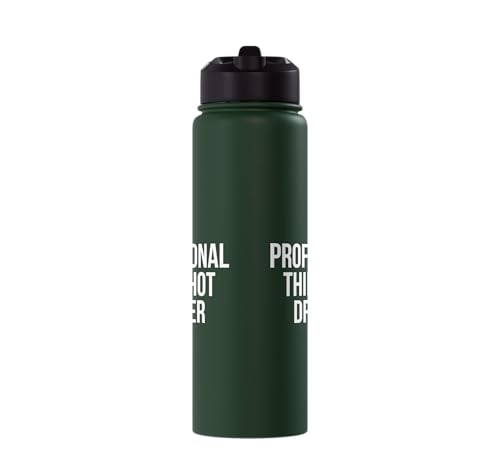 Professional Third Shot Dropper Pickleball Player Design Stainless Steel Insulated Water Bottle - color: Dark Green