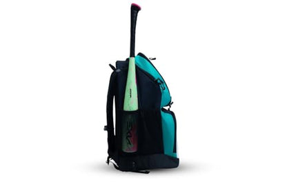 Axe Batpack | Baseball and Softball Backpack | Designed to Carry Bats, Cleats, & All Your Gear - color: Hit Juice