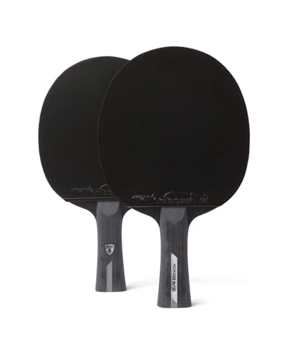 Killerspin SVR 2U Black Paddle Set of 2 Rackets with 4 Balls and Foam Protective Paddle Storage Case