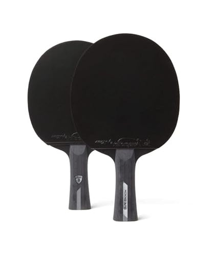 Killerspin SVR 2U Black Paddle Set of 2 Rackets with 4 Balls and Foam Protective Paddle Storage Case