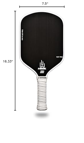 RAV PRO Pickleball Paddle - Ultimate HIGH END 16mm Japanese Toray T700 Raw Carbon Fiber CFS w/Excellent GRIT Roughness Texture, Aero Dynamic Curve, USAPA Approved, Non Slip Grip