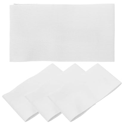 POPETPOP Adjustable White Captain Armband 4-Pack for Soccer Football Basketball Team Sports Elastic Blank DIY Player Bands 17.71X2.75In