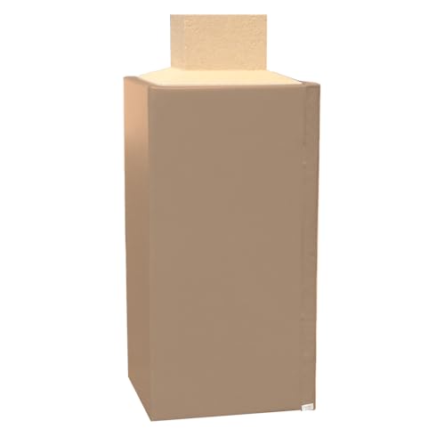 Safety Pole Pad – Square Pole Padding Basketball Pole Pads, 1” Thick Closed Cell Foam for Impact Safety, Weatherproof Goal Padding Pole, UV-Resistant Vinyl Cover, Hook/Loop, 4 FT Tall - color: BEIGE, size: 3.5" x 3.5" square
