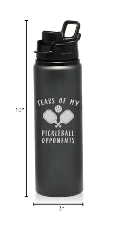 25 oz Water Bottle Sports Travel Mug Gift Tears Of My Pickleball Opponents Funny (Charcoal) - color: Charcoal