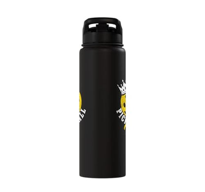 Funny Pickleball Pun Paddle I'm Just Here For The Dinks Stainless Steel Insulated Water Bottle - color: Black