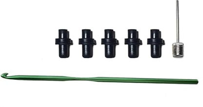 Soccer Ball Valve Replacement Kit with Inflation Needle and Rubber Nozzles Sport Ball Inflation Valve Kit 5 Replacement Valves for Basketball, Soccer, Volleyball and Football
