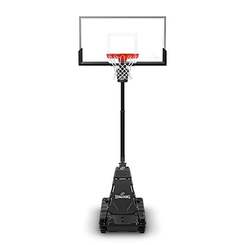Spalding Momentous EZ Assembly Portable Adjustable Outdoor Basketball Hoop – Assembles in 30 Minutes or Less - color: 54" - Clear View - Black