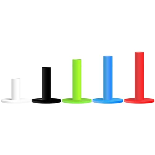 FINGER TEN Golf Rubber Tees 1.5" 2.25" 2.75" 3" 3.13" Same or Mixed Sizes/Colors Value 5 Pack, Durable & Hold Ball Well Golf Accessory for Indoor Outdoor Practice - style: Multi 5 Pack(1.5,2.25,2.75,3,3.13)
