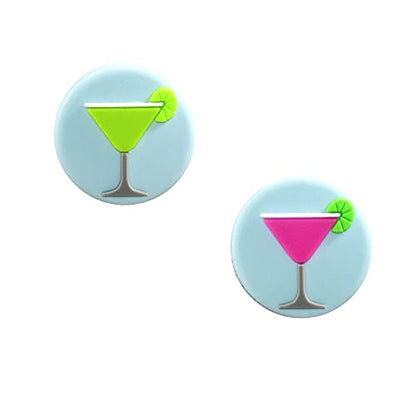 Drink Themed Tennis Racket Dampener Shock Absorber, Cute Tennis Dampeners for Rackets - Fits All Racquets, Easy to Install - 2 Pack - color: Martini