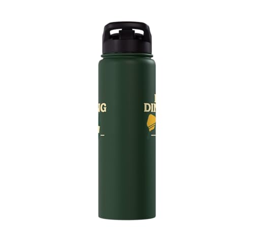 Funny Pickleball Pun Paddle Day Dinking Stainless Steel Insulated Water Bottle - color: Dark Green