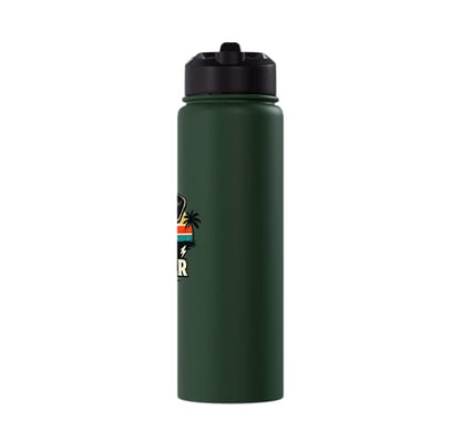 Dink Master Funny Pickleball Player Paddle Sports Stainless Steel Insulated Water Bottle - color: Dark Green