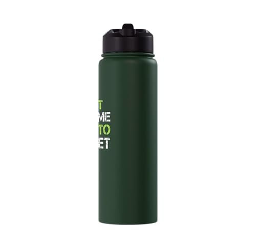 Pickleball Water Bottle - Dont Make Come Net - Player Gift Stainless Steel Insulated Water Bottle - color: Dark Green