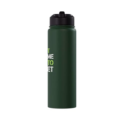 Pickleball Water Bottle - Dont Make Come Net - Player Gift Stainless Steel Insulated Water Bottle - color: Dark Green
