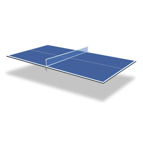 Ping Pong Table Top for Billiard Table - 6FT/7FT/8FT/9FT Foldable Table Tennis Topper with Net & Premium Foam Padding | Portable Table Tennis Conversion Top for Indoor & Outdoor Games - color: Blue, size: 7x4FT