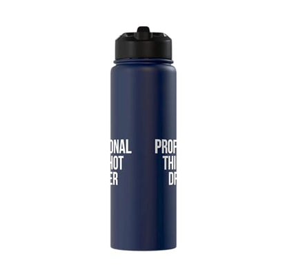 Professional Third Shot Dropper Pickleball Player Design Stainless Steel Insulated Water Bottle - color: Navy Blue