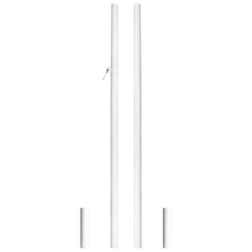 Aoneky 2.75 Inch Professional Permanent Volleyball Net Posts Pair with 3.15 Inch Ground Sleeves Heavy Duty Steel Poles for Outdoor Court Installation Net Not Included