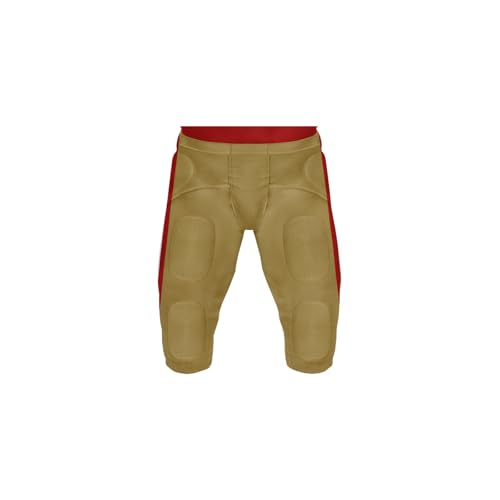 Youth Football Practice Jersey, Custom Blank Kids Practice Football Uniform Sportswear for Boys Training Games - color: Red Gold White