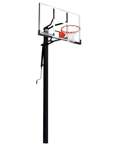 Silverback 54" Height Adjustable In-Ground Basketball Hoop with Tempered Glass Backboard, Pro-Style Breakaway Rim & Backboard Pad