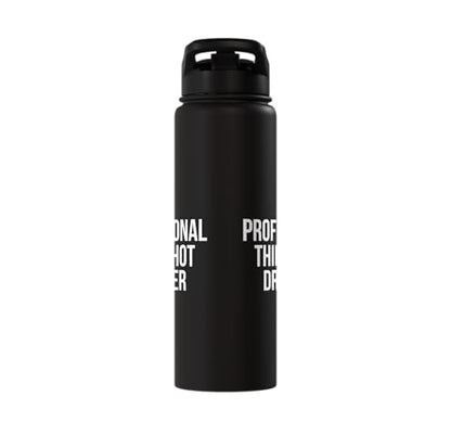 Professional Third Shot Dropper Pickleball Player Design Stainless Steel Insulated Water Bottle - color: Black