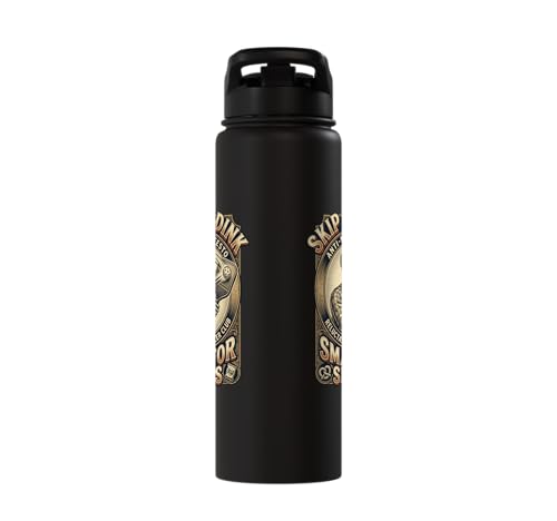 Pickleball Humor s Smash for Snacks s Court Rules Stainless Steel Insulated Water Bottle - color: Black